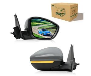 Convitex Rétroviseur Extérieur Droit Électrique pour 208 II/CORSA F 2019-2025, Électrique Chauffant, Rabattable Électriquement, Avec Clignotant, Avec Éclairage Au Sol, Sonde Temp., 12pins