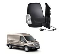 Convitex Rétroviseur Extérieur Droit pour Ford Transit MK9 2020- Électrique, Chauffant, Bras Court, Avec Feu Clignotant Orange Noir