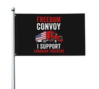 Convoi De La Liberté Je Soutiens Les Camionneurs Canadiens Drapeau De Jardin Drôle Drapeaux De Jardin Colorée Drapeaux Décoratif Pour Patio Intérieure Pelouse 90X150Cm