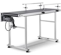 Convoyeur à bande - table de convoyage 1498,6 x 398,8 mm - convoyeur à bande motorisé pour applications de codage par jet d'encre - bande PVC entraînée - antistatique - vitesse réglable (double glissi
