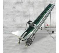 Convoyeur à courroie portable en PVC - Système de levage industriel pour granulés, poudre et céréales - 4 m x 30 cm - Machine d'aspiration pour le sable, le maïs, les pommes de terre, le soja