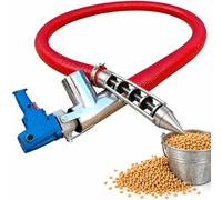 Convoyeur à Grains, Vis Sans Fin Portable 2800 W, Débit 100-200 kg/min | Tuyau flexible renforcé, spirale manganèse pour céréales, aliments, engrais, sable et ciment(Single,6m)