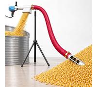 Convoyeur à Grains, Vis Sans Fin Portable 2800 W, Débit 100-200 kg/min | Tuyau flexible renforcé, spirale manganèse pour céréales, aliments, engrais, sable et ciment(+Stent,4m)