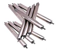 Convoyeur à rouleaux en acier inoxydable - Lot de 10 mini rouleaux pour projets de bricolage - Rouleaux de transport industriel de 6,1 cm, 5,1 cm, 3,8 cm, 3,3 cm, 2,5 cm de diamètre