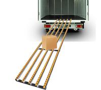 Convoyeur à Rouleaux léger et Portable, Largeur 40 cm x Longueur 300 cm, glissières en Plastique ABS pour Le déchargement en entrepôt, Solution de Transport Pliable.