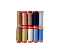 Conway Cottage by Karen Lewis Lot de 10 petites bobines - 100 % coton égyptien - Idéal pour la broderie à la main, le matelassage, la couture décorative - Fabriqué en Italie