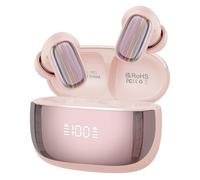 Conyat Ecouteur Traducteur Instantané, Bluetooth 5.4 Ecouteurs sans Fil avec 164 Langues, 40 Heure, 3 en 1 Écouteur AI Traduction Vocale Instantanée, Rose Pêche