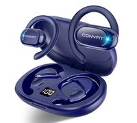 Conyat Ecouteurs Bluetooth sans Fil Open Ear, Écouteurs Bluetooth 5.4 HiFi Stéréo Basses avec 4 MIC HD, Lecture 58H, IP7 Étanche Casque Sport avec Écran LED, Contrôle Tactile, pour Courir/Vélo, Azul