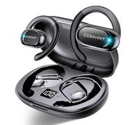 Conyat Ecouteurs Bluetooth sans Fil Open Ear, Écouteurs Bluetooth 5.4 HiFi Stéréo Basses avec 4 MIC HD, Lecture 58H, IP7 Étanche Casque Sport avec Écran LED, Contrôle Tactile, pour Courir/Vélo, Noir
