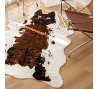 Cooalinar Tapis à Imprimé ZèBre,Tapis Imprimé Cowhide,Tapis Imprimé Vache,Tapis Imprimé ZèBre Imitation,Tapis Imprimé ZèBre en Fausse Peau De Vache,Tapis en Peau De Vache Artificielle