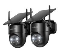 COOAU 2K Camera Surveillance WiFi Exterieure sans Fil | Caméra Solaire 3MP 360° PTZ, Wi-FI 6, Recharge Basse Luminosité, Détection PIR Intelligente, Appairage Bluetooth, 2.4 GHz, IP66, 2 Paquets