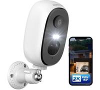 COOAU 2K Camera Surveillance WiFi Exterieure sans Fil, IP Intérieure Caméra, Vision Nocturne Couleur, Détection de Mouvement PIR