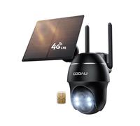 COOAU 4G LTE Camera Surveillance Extérieure sans Fil, 2K 3MP Caméra Solaire | Sans Wi-Fi avec Carte SIM, PTZ 360°, Détection de Mouvement, Vision Nocturne Couleur, Stockage Local Extensible & Cloud, IP66
