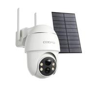 COOAU 4MP Camera Surveillance WiFi exterieure sans Fil - 365 Jours avec Panneau Solaire - 2.5K 360° Panoramique | 4 LED | Audio bidirectionnel | Vision Nocturne Couleur | IP66 | Compatible avec Alexa