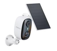COOAU 4MP Camera Surveillance WiFi exterieure sans Fil Solaire, Caméra Fixe Extérieure, Vision Nocturne Couleur, 2.5K HD, WiFi 2.4/5GHz, Détection PIR, Audio bidirectionnel, IP66