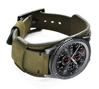 Coobes Compatible avec Samsung Galaxy Watch 46mm / Galaxy Watch 3 45mm /Gear S3 Frontier/Classic Bracelet, 22mm Cuir Veritable Bande Remplacement Strap avec Boucle en Acier Inoxydable
