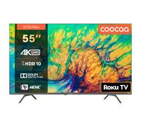 Coocaa TV Smart 55 pouces (140cm) UHD avec Roku TV, HDR10, EyeCare Premium (faible lumière bleue), triple tuner, streaming fluide
