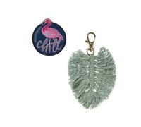 coocazoo Colour Up Ensemble de pendentifs & clip pour sac à dos d'écolier Coocazoo Motif & Pendentif interchangeable & personnalisé à partir de la 3e année, Flamingo - Vert, Flamant rose