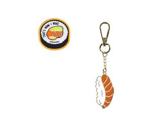 coocazoo Colour UP Kit pendentif et patch pour sac à dos d'écolier Mate, Joker & Porter, motif et pendentif, interchangeables et personnalisés, à partir de la 3ème classe, Sushi Love, 2 x 22 x 2 cm