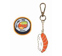 coocazoo Colour UP Kit pendentif & patch velcro pour sac à dos d'écolier Mate, Joker & Porter, motif & pendentif, interchangeable & individuel, à partir de la 3ème année, Sushi Love