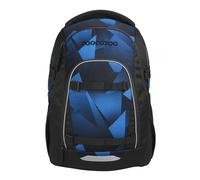 Coocazoo Mate Sac à dos d'écolier ergonomique et réglable en hauteur et en taille avec sangle de poitrine et ceinture abdominale, Electric Ice - Noir/bleu, Glace électrique