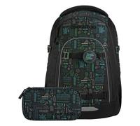 Coocazoo Ensemble de sacs à dos Mate - 4 pièces - ergonomique et réglable - Free Spirit Noir