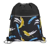 coocazoo Sac de gym avec poche zippée et cordon de serrage, éléments réfléchissants, passants pour fixation au sac à dos d'écolier, 10 litres, à partir de la 3e classe, Crazy Artnight, Sac de gym