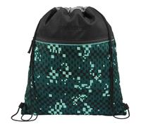 coocazoo Sac de gym avec poche zippée et cordon de serrage, éléments réfléchissants, passants pour fixation au sac à dos d'écolier, 10 litres, à partir de la 3e classe, Pixel Blox, Sac de gym