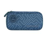 coocazoo Trousse avec patch velcro, trousse à crayons, grand compartiment principal, passants pour compas et équerre, poche pour emploi du temps, poche zippée, à partir de la 3ème classe, Blue Maze