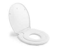 COOCHEER Abattant de WC avec siège enfant, abattant WC avec système d'abaissement automatique pour famille 2 en 1, adultes et enfants, installation ovale et rapide, couvercle de toilette avec insert