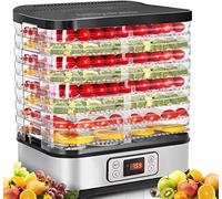 COOCHEER Déshydrateur alimentaire 8 Plateaux, Déshydrateur pour Viande, Fruits, Légumes et Noix avec Réglages de Température de 35 à 70 °C, 400W, Sans BPA, Silber
