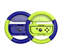 COODIO Volant Pro Switch, Steering Wheel Joy-Con, Prise Confortable Volant de Course Pour Mario Kart 8 Deluxe / Nintendo Switch & Modèle OLED, Bleu / Jaune Néon (Pack de 2)
