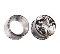 COOEAR 2 Paires de jauges Assorties pour Les Oreilles Kits de Tunnels de Chair Bouchons d'oreilles Boucles d'oreilles en Acrylique Gris Stretchers Expander.