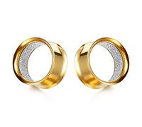 COOEAR Amélioration des tunnels et bouchons à œillets Jauges d'oreille en chair Boucles d'oreilles Piercing pour civières double évasées Expander 6mm à 25mm.