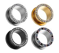 COOEAR Écarteur d'oreille en acier pour femme Taille 8g (3mm) à 16mm