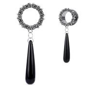 COOEAR Fermoirs pendants pour boucles d'oreilles, tunnels et bouchons en acier inoxydable à vis, dilatateur en forme de cercle., 9/16"(14mm), Acier inoxydable, Grès
