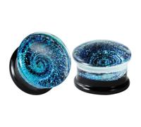 COOEAR Glass Plugs und Tunnel Galaxy Piercing Expander Stretchers Pair Geschenk verpackt Schmuck Größe 2 g (6 mm) bis 1 Zoll (25 mm).