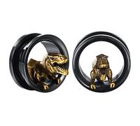 COOEAR Jauges Oreilles Bouchons et tunnels Boucles d'oreilles à vis noires Perçage de mise à niveau 1 paire de civières d'emballage cadeau 6mm à 25mm.