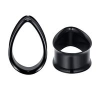 COOEAR Jauges Oreilles Bouchons et Tunnels Boucles d'oreilles Double évasées Amélioration du Piercing Larme 1 Paire de civières d'emballage Cadeau de 6mm to 25mm.
