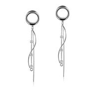 COOEAR Taille 8mm Jauges pour oreilles Tunnels à double évasement Dangle Chain Expander Stretchers Boucles d'oreilles 6mm à 25mm.