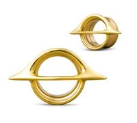 COOEAR Tunnel d'oreille à vis arrière et bouchon, jauges à double évasement pour boucles d'oreilles, 1 paire d'expanseurs étireurs de piercing., 00g(10mm), Acier inoxydable, Grès