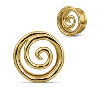 COOEAR Tunnel d'oreille à vis arrière et plug pour boucles d'oreilles, motif escargot, écarteur