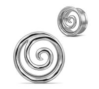 COOEAR Tunnel d'oreille à vis arrière et plug pour boucles d'oreilles, motif escargot, écarteur