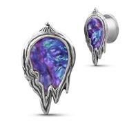 COOEAR Tunnel d'oreille en acier inoxydable avec écarteurs pour boucles d'oreilles, motif cadre photo fondu, écarteur, 0g(8mm), Acier inoxydable, Grès