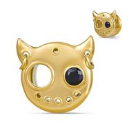 COOEAR Tunnels d'oreille en forme de tête de chat en acier inoxydable à visser pour écarter les oreilles 14 mm.