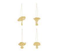 Cooee Design Set de 4 champignons décoratifs à pendre Laiton