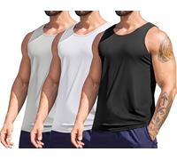 COOFANDY Débardeur Homme 2/3 Pièces Tank Top Sport sans Manches Marcel Homme Fitness Maillot de Corps Musculation Tee Shirt Running Débardeur Casual Noir/Blanc/Gris Clair M