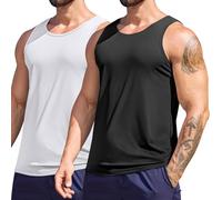 COOFANDY Débardeur Homme 2/3 Pièces Tank Top Sport sans Manches Marcel Homme Fitness Maillot de Corps Musculation Tee Shirt Running Débardeur Casual Noir/Blanc M