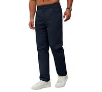 COOFANDY Pantalon Chino Homme Regular Fit Pantalon Décontracté Ceinture Élastique Pantalons Droits en Coton Pantalons de Travail Stretch Bleu Marine XXL