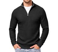 COOFANDY Pull Homme Col Demi-Zip Hiver Chaud en Maille Tricotée Haut à Manches Longues et Col Montant Style Casual ou Travail Texturé